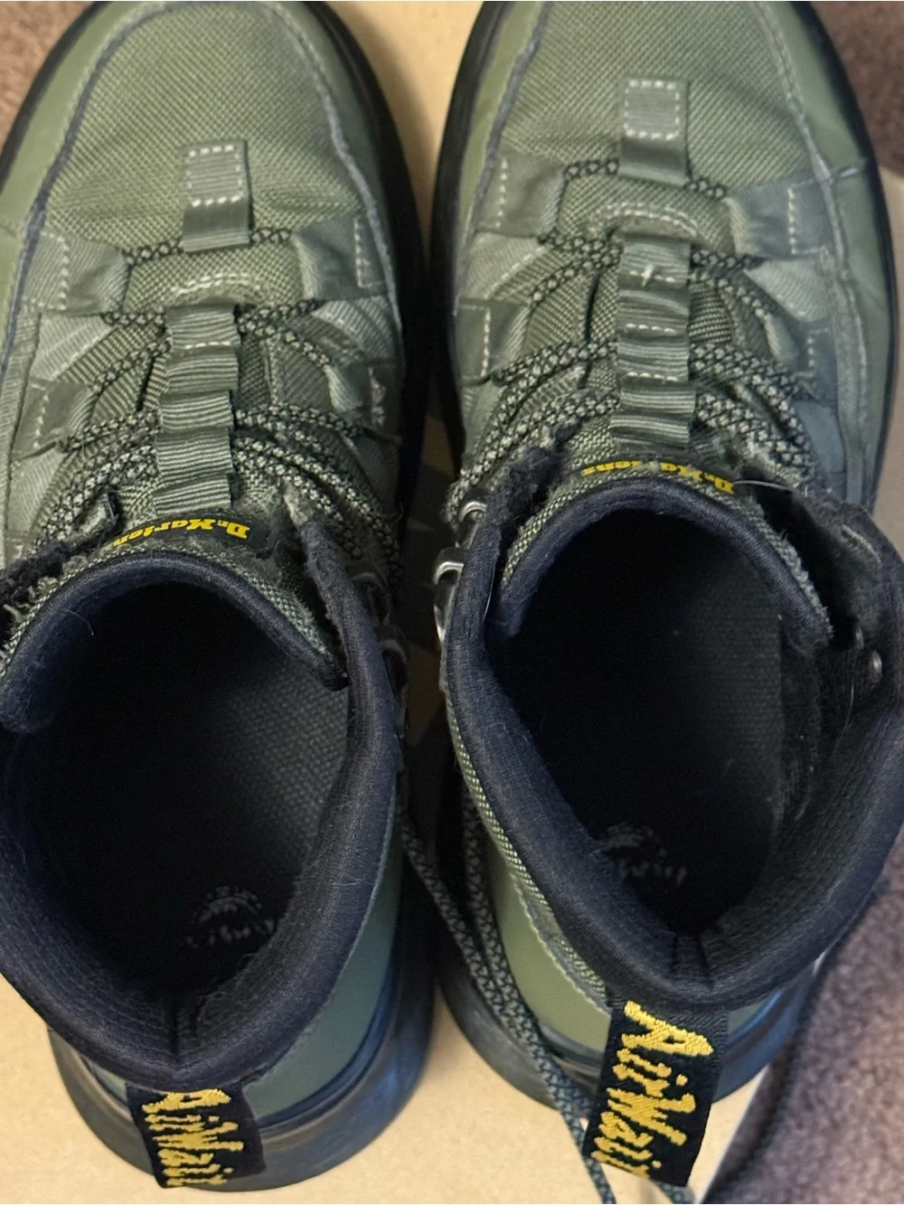 Dr. Martens Olive Canvas Lug-Sole Boots